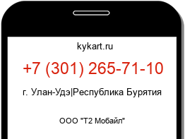 Информация о номере телефона +7 (301) 265-71-10: регион, оператор
