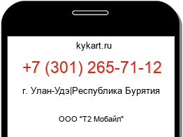 Информация о номере телефона +7 (301) 265-71-12: регион, оператор