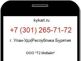 Информация о номере телефона +7 (301) 265-71-72: регион, оператор