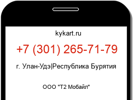 Информация о номере телефона +7 (301) 265-71-79: регион, оператор