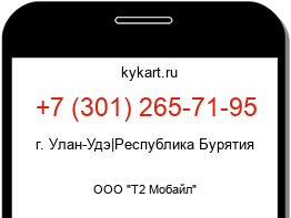 Информация о номере телефона +7 (301) 265-71-95: регион, оператор