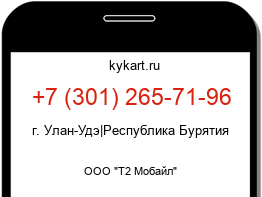 Информация о номере телефона +7 (301) 265-71-96: регион, оператор
