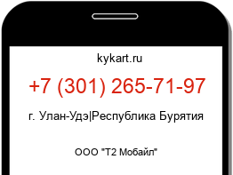 Информация о номере телефона +7 (301) 265-71-97: регион, оператор