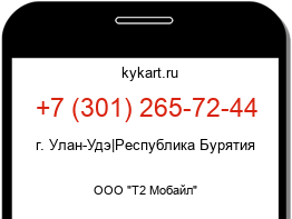 Информация о номере телефона +7 (301) 265-72-44: регион, оператор