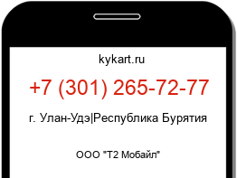 Информация о номере телефона +7 (301) 265-72-77: регион, оператор