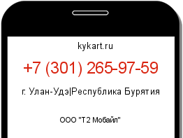 Информация о номере телефона +7 (301) 265-97-59: регион, оператор