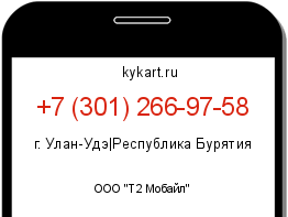 Информация о номере телефона +7 (301) 266-97-58: регион, оператор