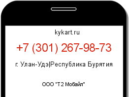 Информация о номере телефона +7 (301) 267-98-73: регион, оператор