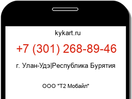 Информация о номере телефона +7 (301) 268-89-46: регион, оператор