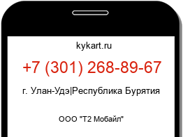Информация о номере телефона +7 (301) 268-89-67: регион, оператор