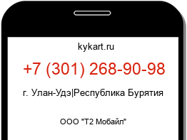 Информация о номере телефона +7 (301) 268-90-98: регион, оператор