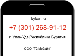 Информация о номере телефона +7 (301) 268-91-12: регион, оператор