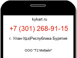 Информация о номере телефона +7 (301) 268-91-15: регион, оператор
