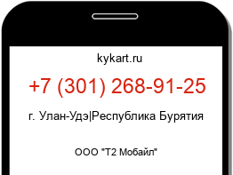 Информация о номере телефона +7 (301) 268-91-25: регион, оператор