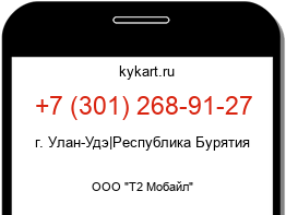 Информация о номере телефона +7 (301) 268-91-27: регион, оператор