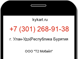 Информация о номере телефона +7 (301) 268-91-38: регион, оператор