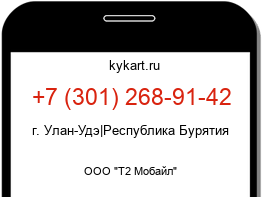 Информация о номере телефона +7 (301) 268-91-42: регион, оператор