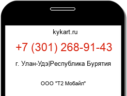 Информация о номере телефона +7 (301) 268-91-43: регион, оператор