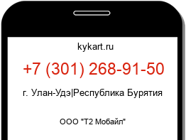 Информация о номере телефона +7 (301) 268-91-50: регион, оператор