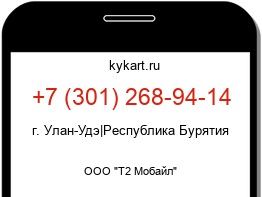 Информация о номере телефона +7 (301) 268-94-14: регион, оператор