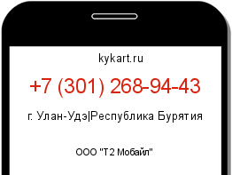 Информация о номере телефона +7 (301) 268-94-43: регион, оператор