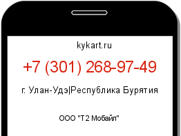 Информация о номере телефона +7 (301) 268-97-49: регион, оператор