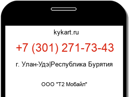 Информация о номере телефона +7 (301) 271-73-43: регион, оператор