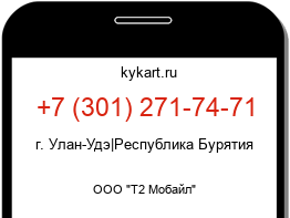 Информация о номере телефона +7 (301) 271-74-71: регион, оператор