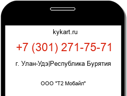 Информация о номере телефона +7 (301) 271-75-71: регион, оператор