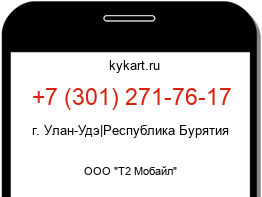 Информация о номере телефона +7 (301) 271-76-17: регион, оператор