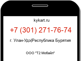 Информация о номере телефона +7 (301) 271-76-74: регион, оператор