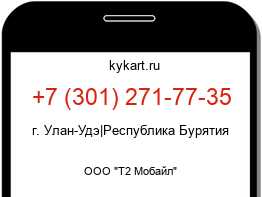 Информация о номере телефона +7 (301) 271-77-35: регион, оператор