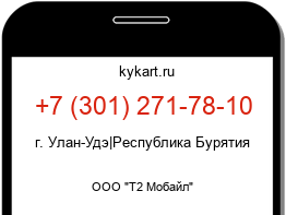 Информация о номере телефона +7 (301) 271-78-10: регион, оператор