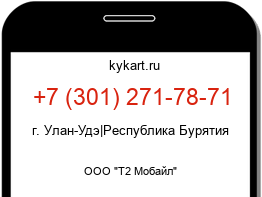 Информация о номере телефона +7 (301) 271-78-71: регион, оператор