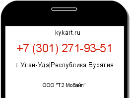 Информация о номере телефона +7 (301) 271-93-51: регион, оператор