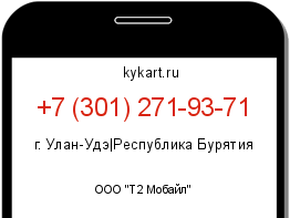 Информация о номере телефона +7 (301) 271-93-71: регион, оператор