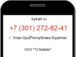 Информация о номере телефона +7 (301) 272-82-41: регион, оператор