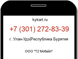 Информация о номере телефона +7 (301) 272-83-39: регион, оператор