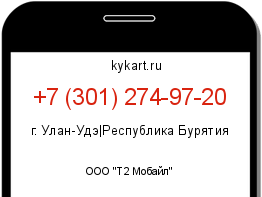 Информация о номере телефона +7 (301) 274-97-20: регион, оператор