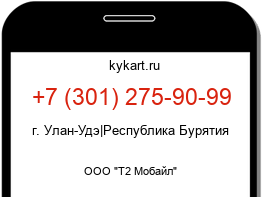 Информация о номере телефона +7 (301) 275-90-99: регион, оператор
