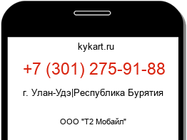 Информация о номере телефона +7 (301) 275-91-88: регион, оператор