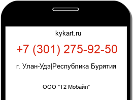Информация о номере телефона +7 (301) 275-92-50: регион, оператор