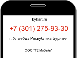 Информация о номере телефона +7 (301) 275-93-30: регион, оператор