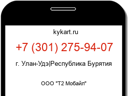 Информация о номере телефона +7 (301) 275-94-07: регион, оператор