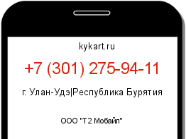 Информация о номере телефона +7 (301) 275-94-11: регион, оператор