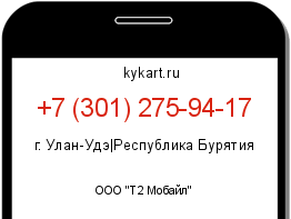 Информация о номере телефона +7 (301) 275-94-17: регион, оператор