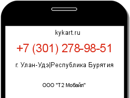 Информация о номере телефона +7 (301) 278-98-51: регион, оператор