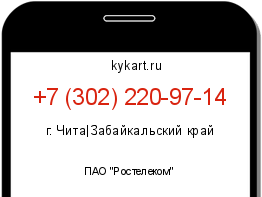 Информация о номере телефона +7 (302) 220-97-14: регион, оператор