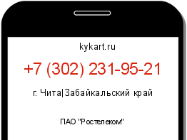 Информация о номере телефона +7 (302) 231-95-21: регион, оператор