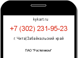Информация о номере телефона +7 (302) 231-95-23: регион, оператор